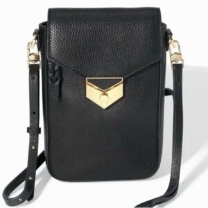 Stella & Dot Black Leather Covet Essentials Crossbody Bag